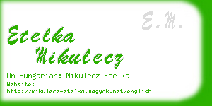 etelka mikulecz business card